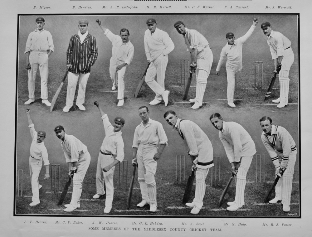 Some Members of the Middlesex County Cricket Team.  1912.