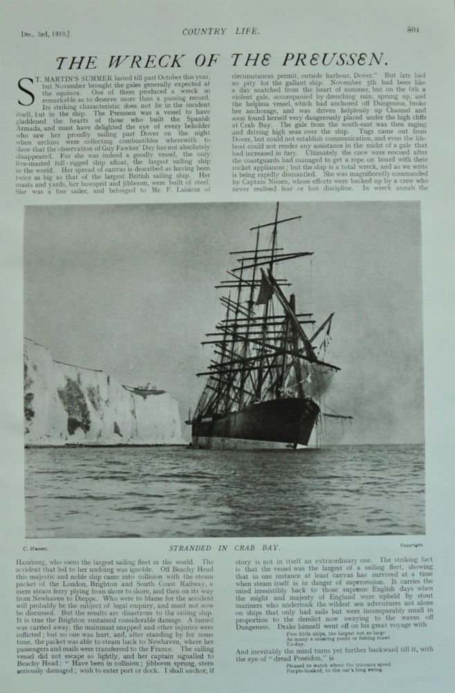 The wreck of the Preussen - 1910