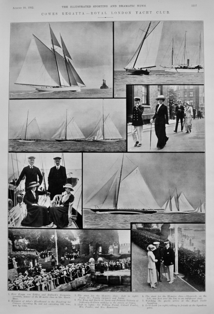 Cowes Regatta - Royal London Yacht Club.  1912.