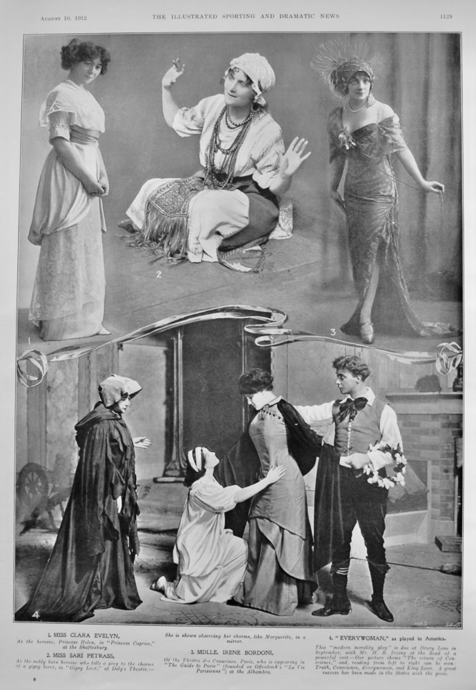Actors and Actresses from the Stage, August 1912.