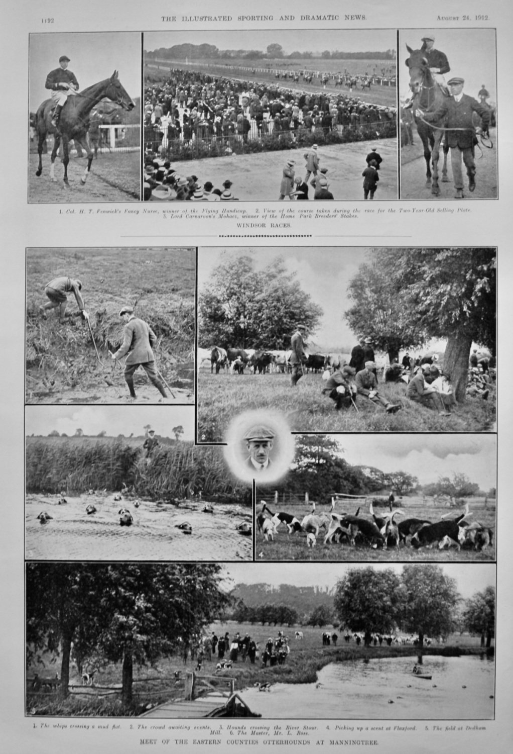 Meet of the Eastern Counties Otterhounds at Manningtree.  1912.