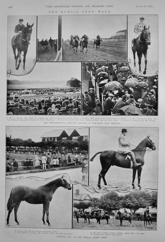 The Leopardstown Meeting.- Racing in the Rain last Monday.  August 1912.