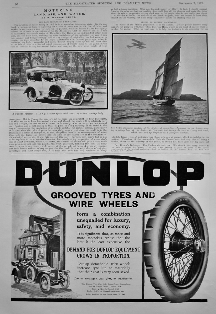 Motoring. Land, Air, and Water.  1912.