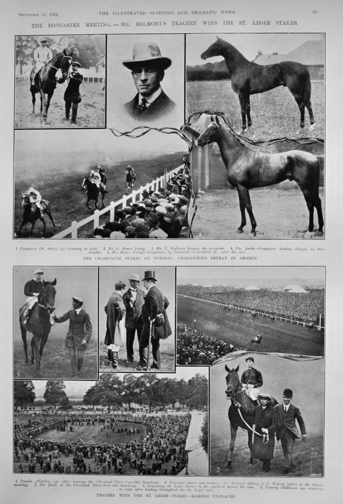 The Doncaster Meeting.- Mr. Belmont's Tracery wins the St. Leger Stakes.  1912.