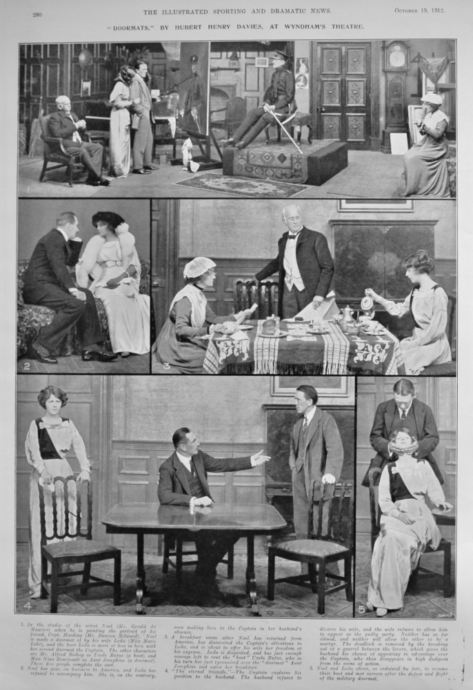 "Doormats," by Hubert Henry Davies, at Wyndham's Theatre.  1912.