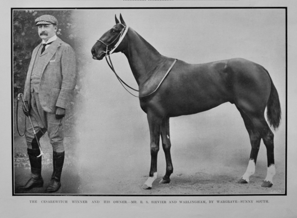 The Cesarewitch Winner and his Owner.- Mr. R. S. Sievier and Warlingham, by Wargrave-Sunny South. 1912.