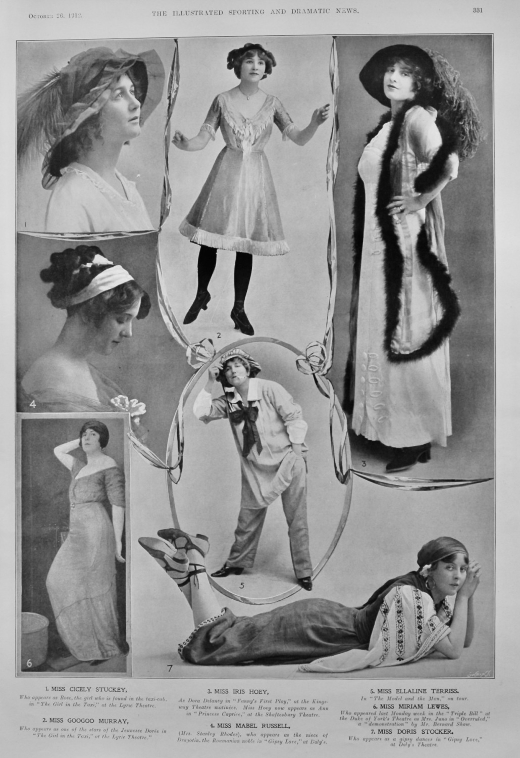 Actresses from the Stage,  October 1912.