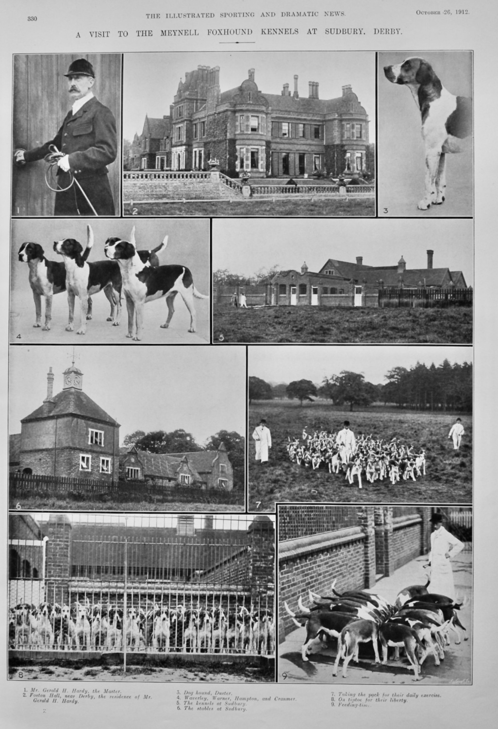 A Visit to the Meynell Foxhound Kennels at Sudbury, Derby.  1912.