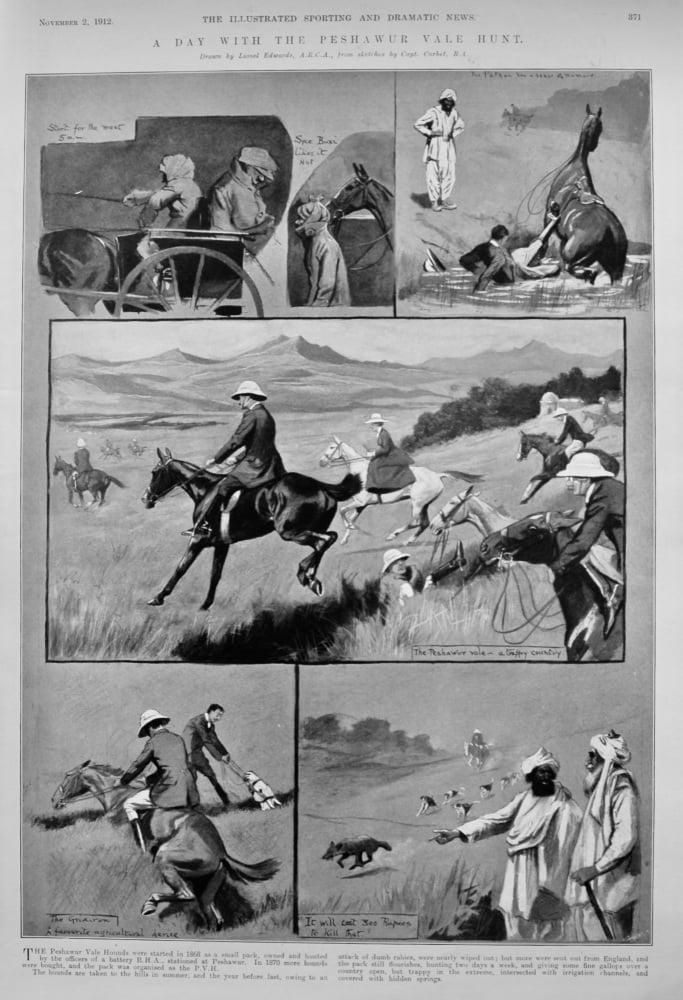 A Day with the Peshawur Vale Hunt.  1912.