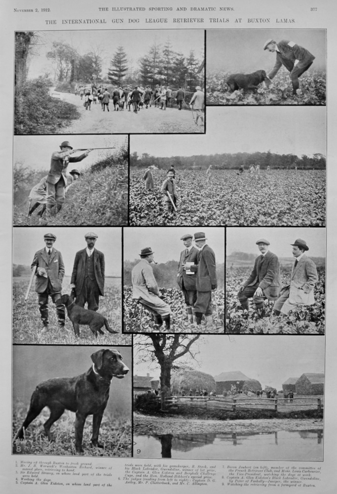 The International Gun Dog League Retriever Trials at Buxton Lamas.  1912.