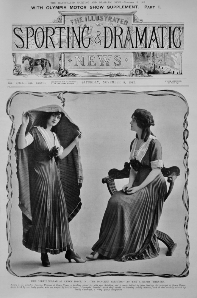 Miss Gertie Millar as Nancy Joyce, in "The Dancing mistress," at the Adelphi Theatre.  1912.