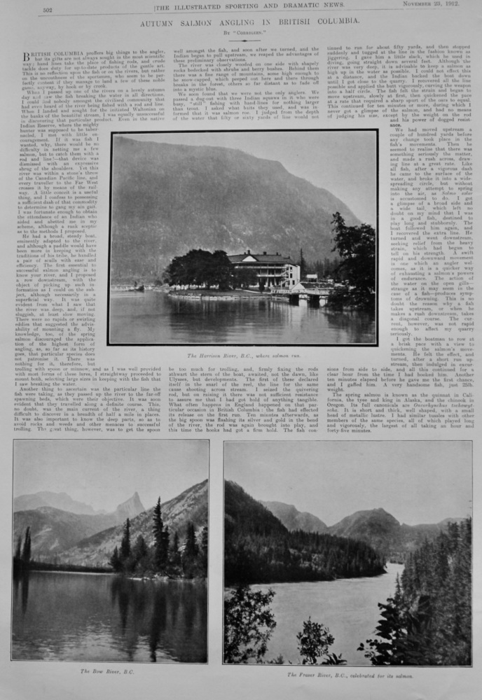 Autumn Salmon Angling in British Columbia.  1912.