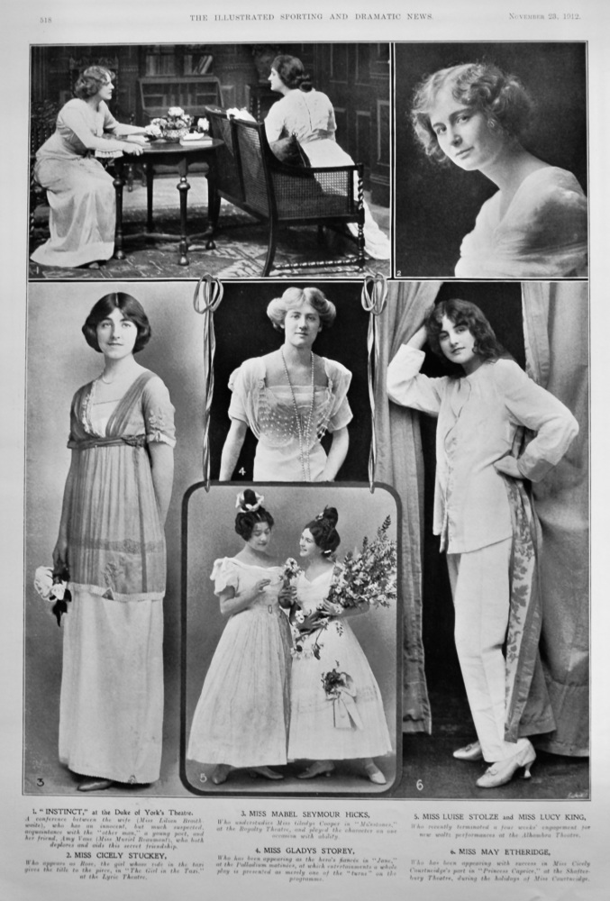 Actresses for the Stage, November 1912.