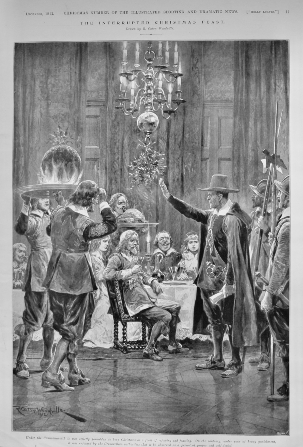 The Interrupted Christmas Feast.  1912.