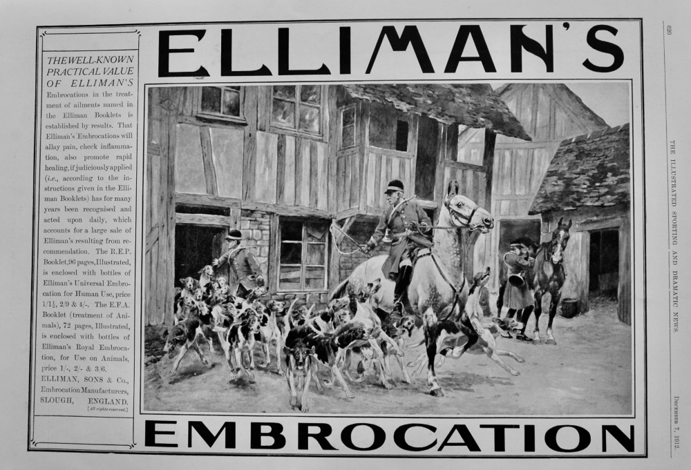 Elliman's Embrocation.  1912.