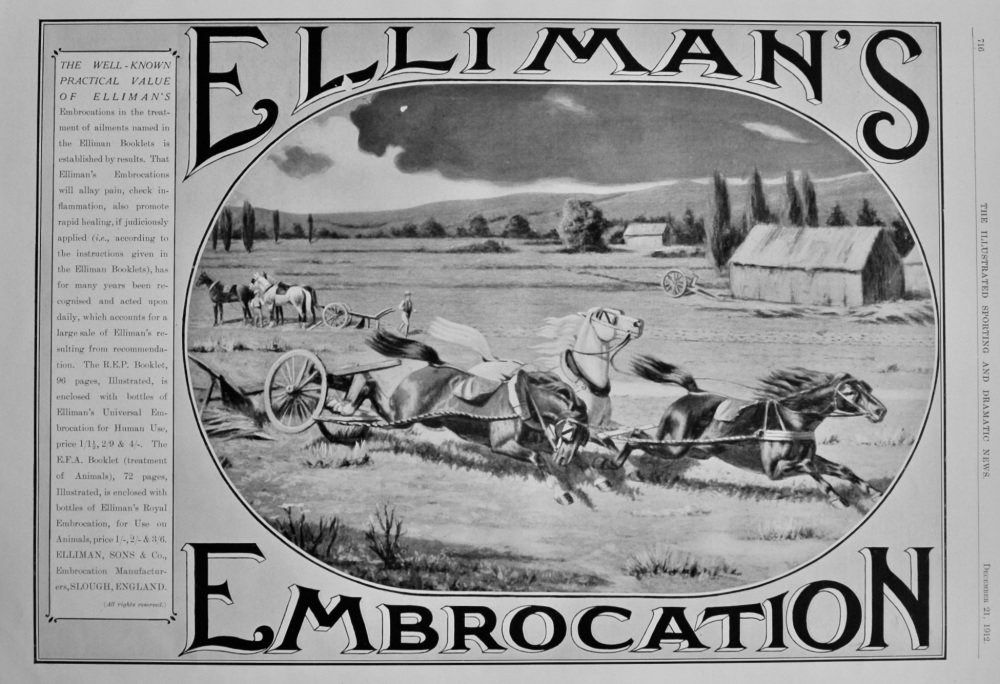 Elliman's Embrocation.  1912.