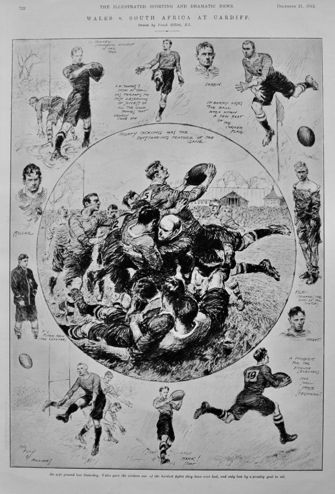 Wales v. South Africa at Cardiff.  1912.  (Rugby)