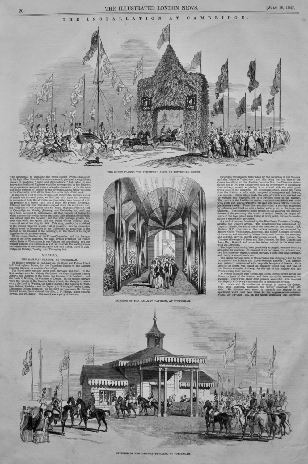 Railway Station at Tottenham.   1847.  (Engravings).
