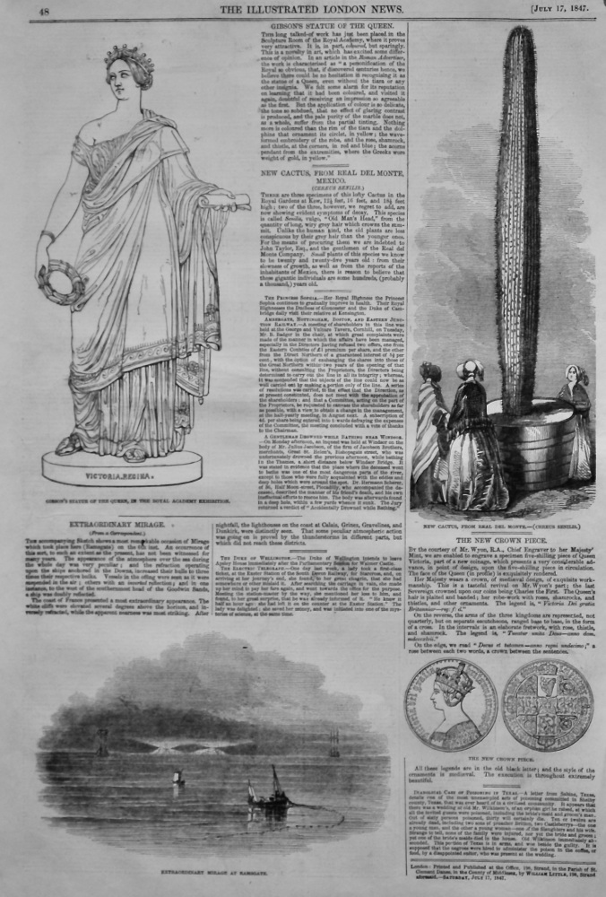 Gibson's Statue of the Queen.  1847.