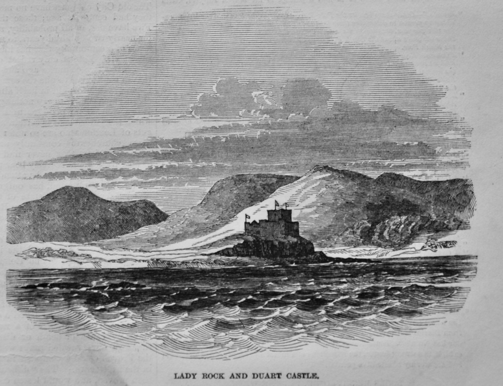 Lady Rock and Duart Castle.  1847.