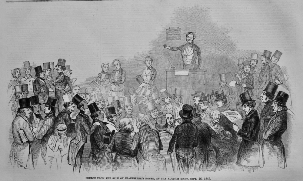 Sketch from the Sale of Shakespere's House, at the Auction Mart, Sept. 16. 1847.