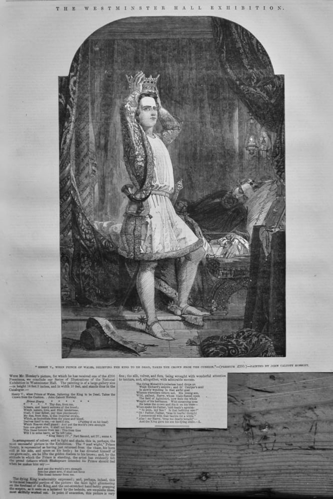 "Henry V., when Prince of Wales, Believing the King to be Dead, takes the Crown from the Cushion."  1847.