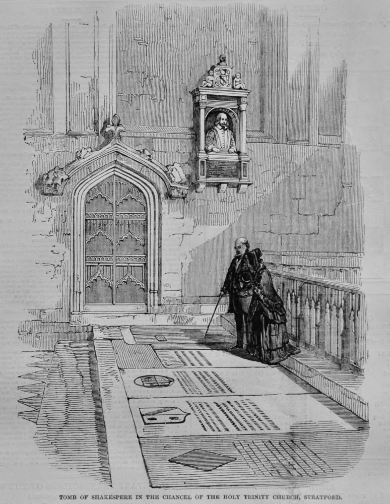 Tomb of Shakespere in the Chancel of the Holy Trinity Church, Stratford.  1847.