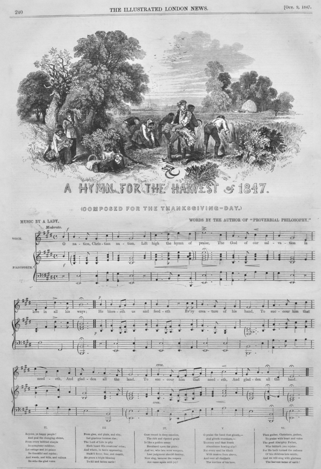 A Hymn for the Harvest of 1847.  Composed for the Thanksgiving Day. 