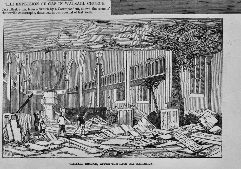 Explosion of Gas in Walsall Church.  1847.