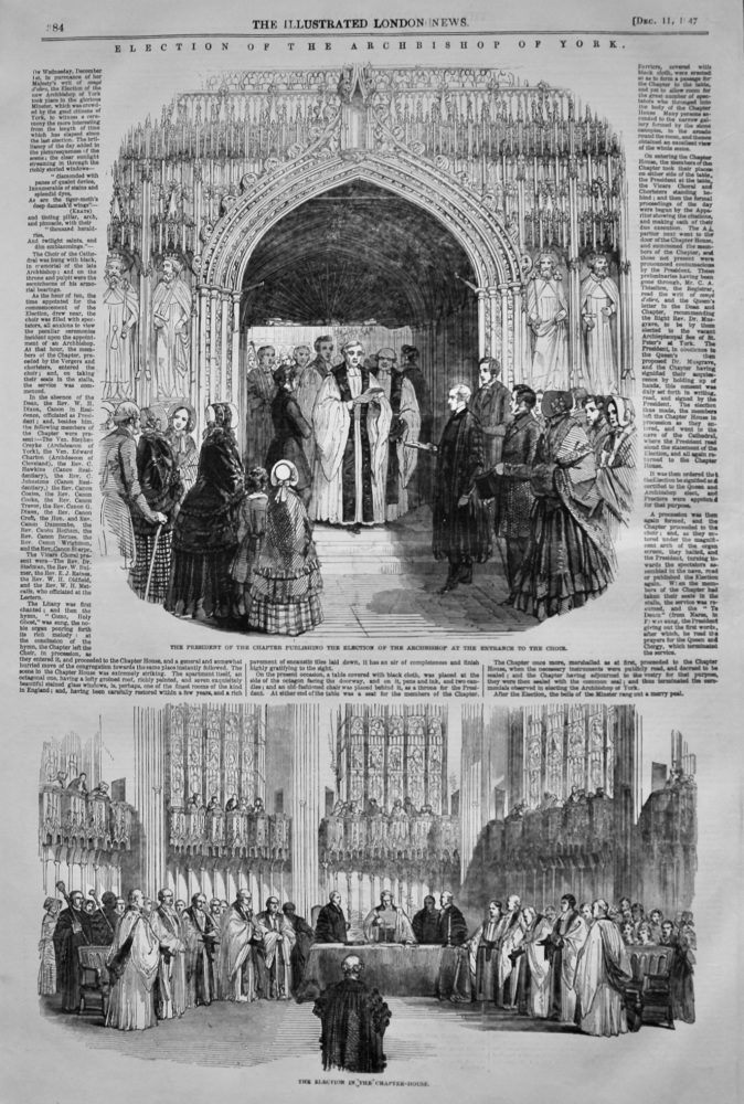 Election of the Archbishop of York.  1847.