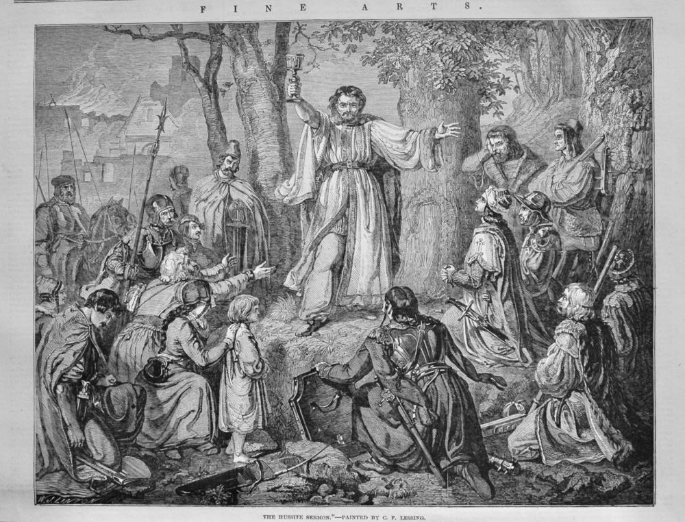 "The Hussite Sermon."- Painted by C. F. Lessing.  1847.