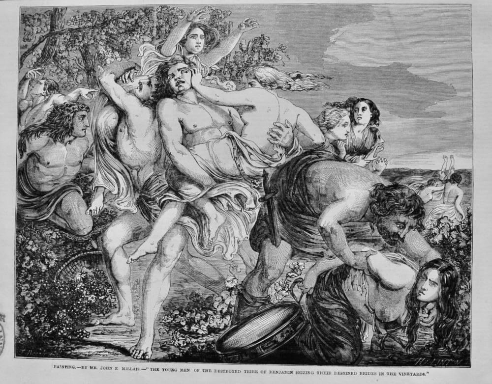 "The Young Men of the Destroyed Tribe of Benjamin seizing their Destined Brides in the Vineyards."  1847.