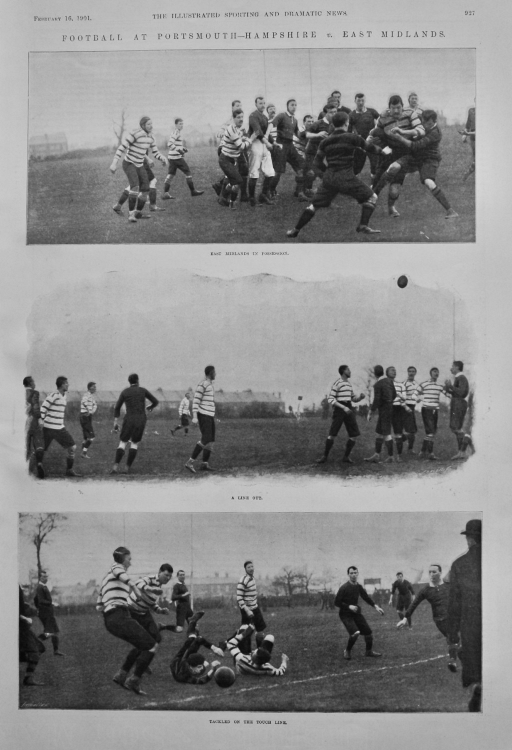 Football at Portsmouth- Hampshire v. East Midlands.  (Rugby) 1901.