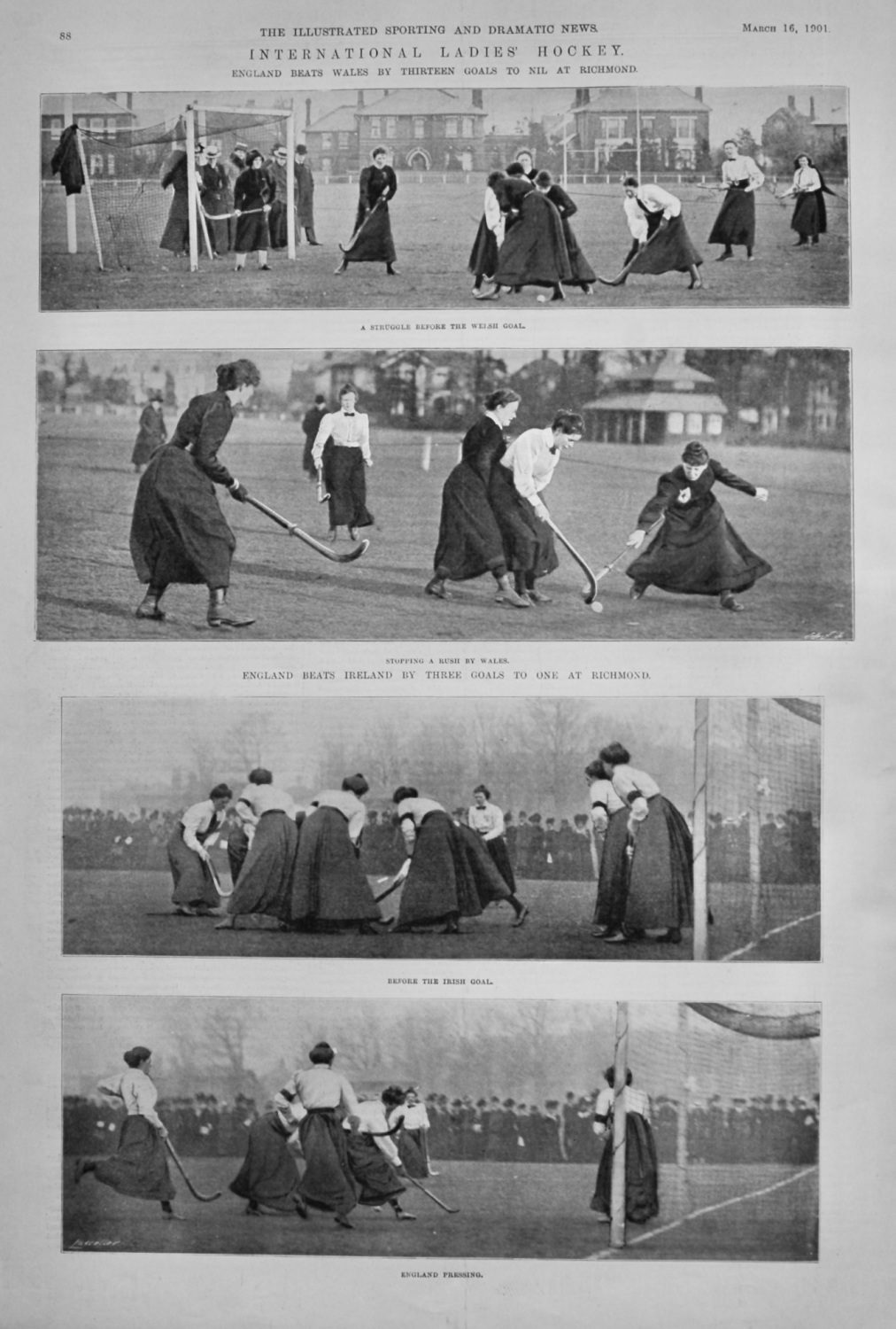 International Ladies' Hockey.  1901.