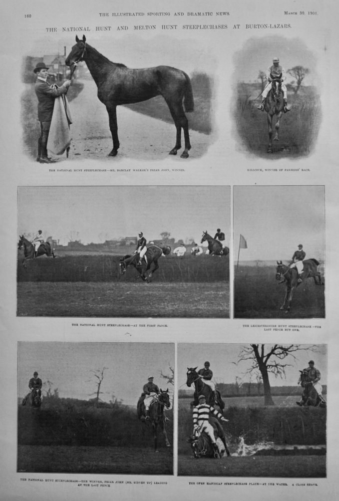 The National Hunt and Melton Steeplechases at Burton-Lazars.  1901.