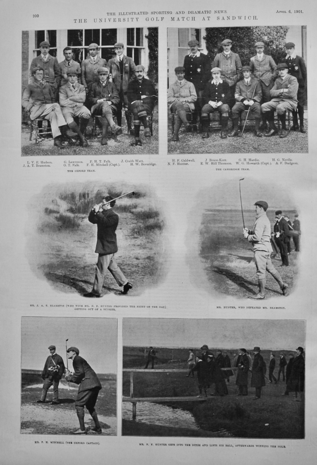 The University Golf Match at Sandwich.  1901.