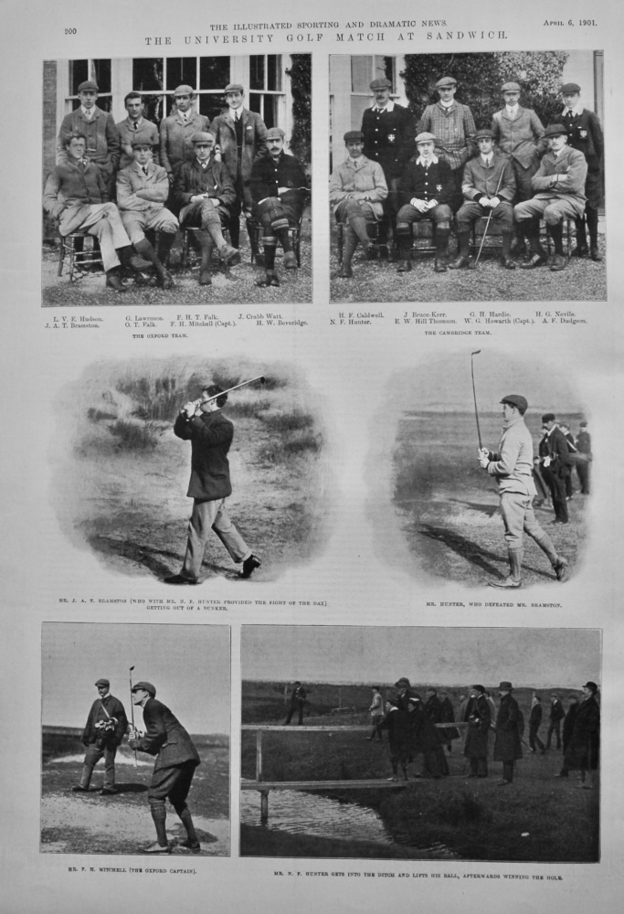 The University Golf Match at Sandwich.  1901.