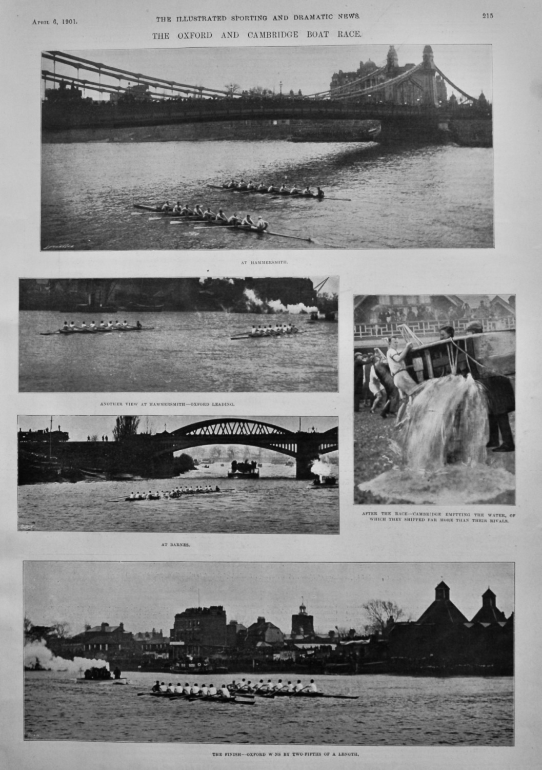 The Oxford and Cambridge Boat Race.  1901.