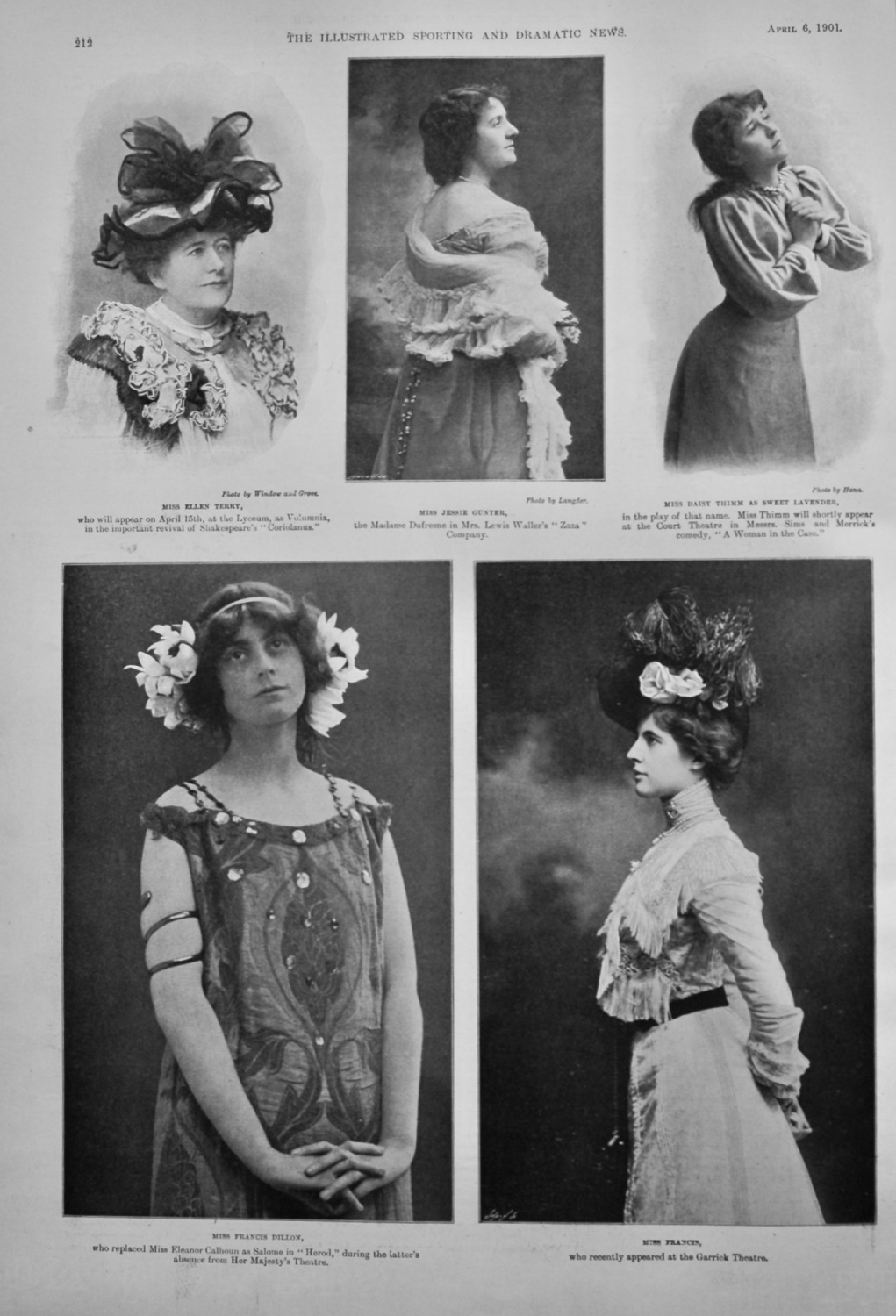 Actresses from the Stage,  April 1901.