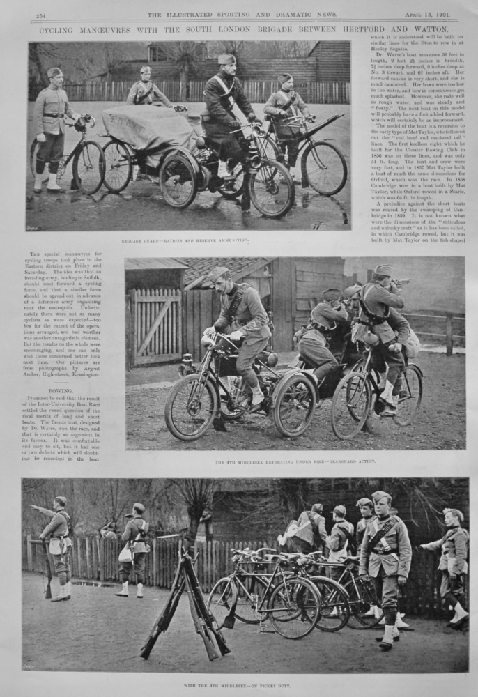 Cycling Manoeuvres with the South London Brigade between Hertford and Watton.  1901.