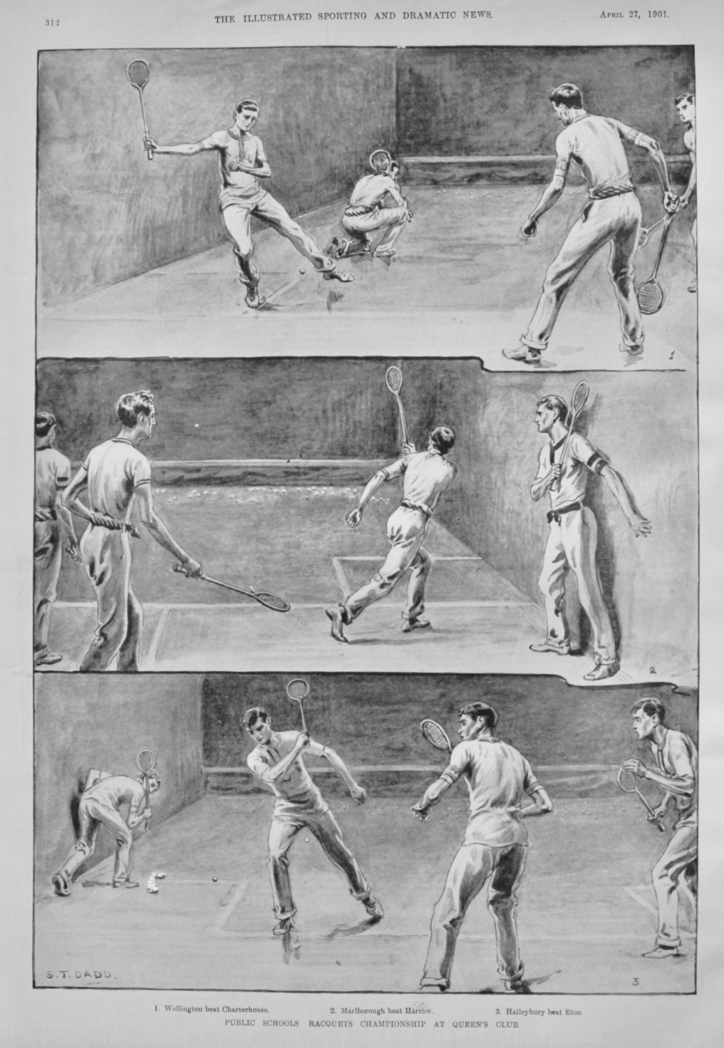 Public Schools Racquets Championship at Queen's Club. 1901.