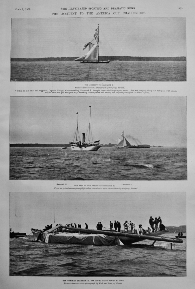 The Accident to the America Cup Challengers.  1901.