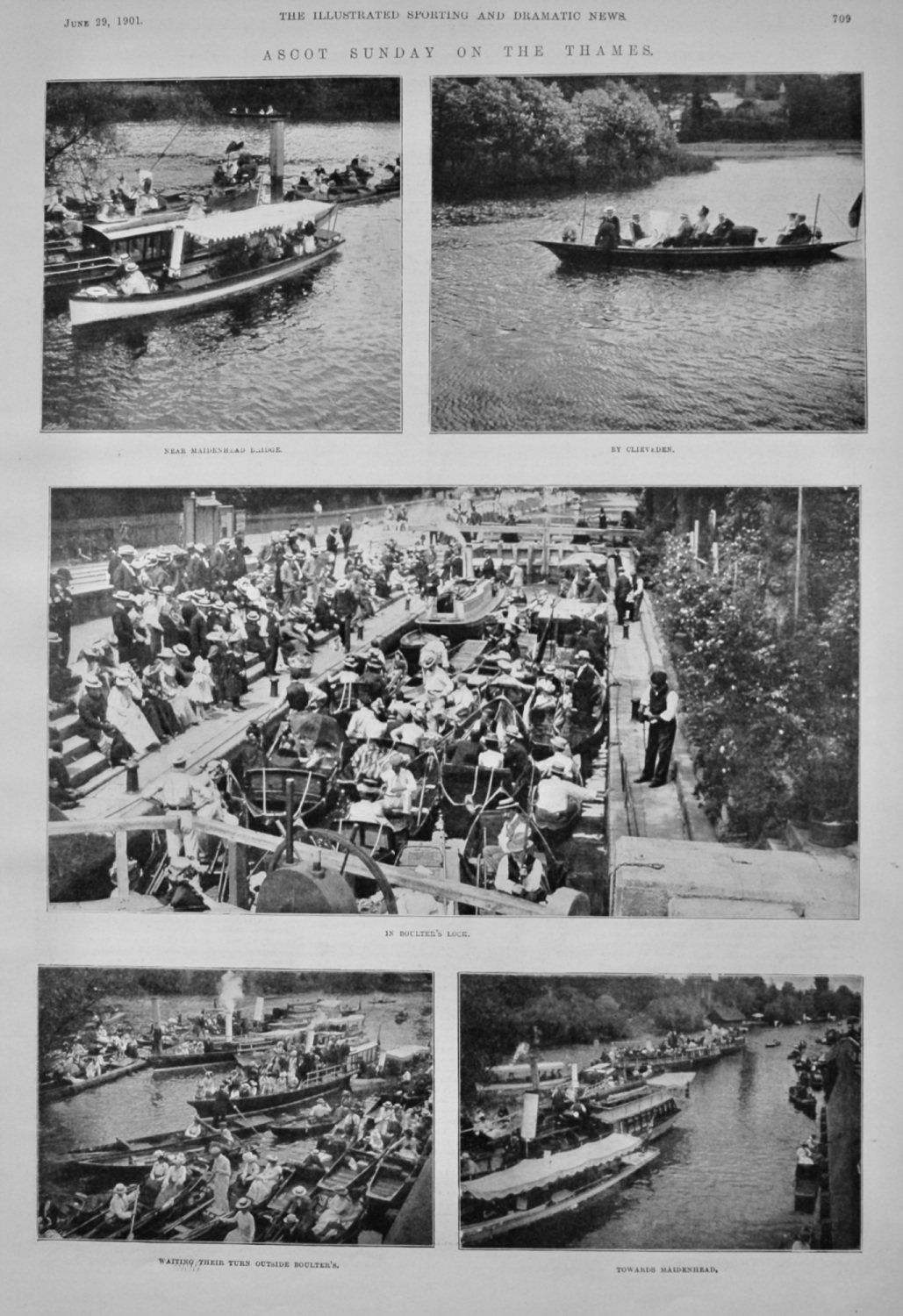 Ascot Sunday on the Thames.  1901.