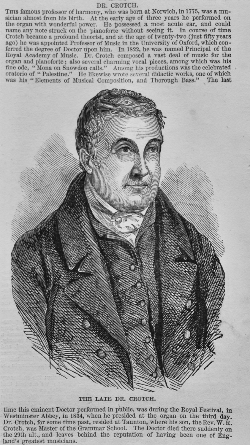 Dr. Crotch. (Musician)  1848.