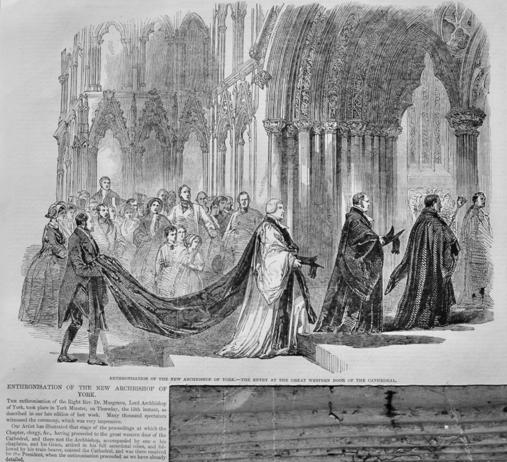 Enthronisation of the New Archbishop of York.- The Entry at the Great Western Door of the Cathedral.  1848.