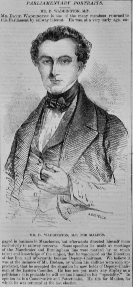 Parliamentary Portraits.  Mr. D. Waddington, M.P.  1848.