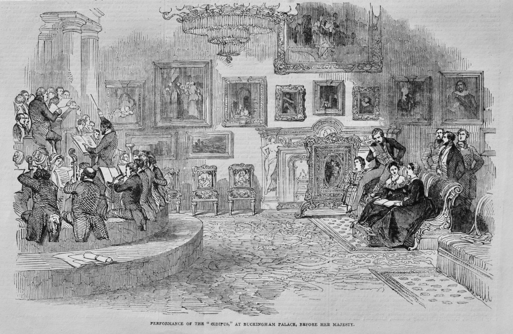 Performance of "Oedipus," at Buckingham Palace, before Her Majesty.  1848.