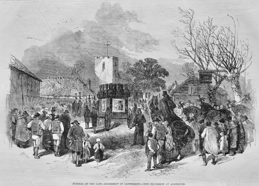 Funeral of the Late Archbishop of Canterbury.- The Procession at Addington.  1848.