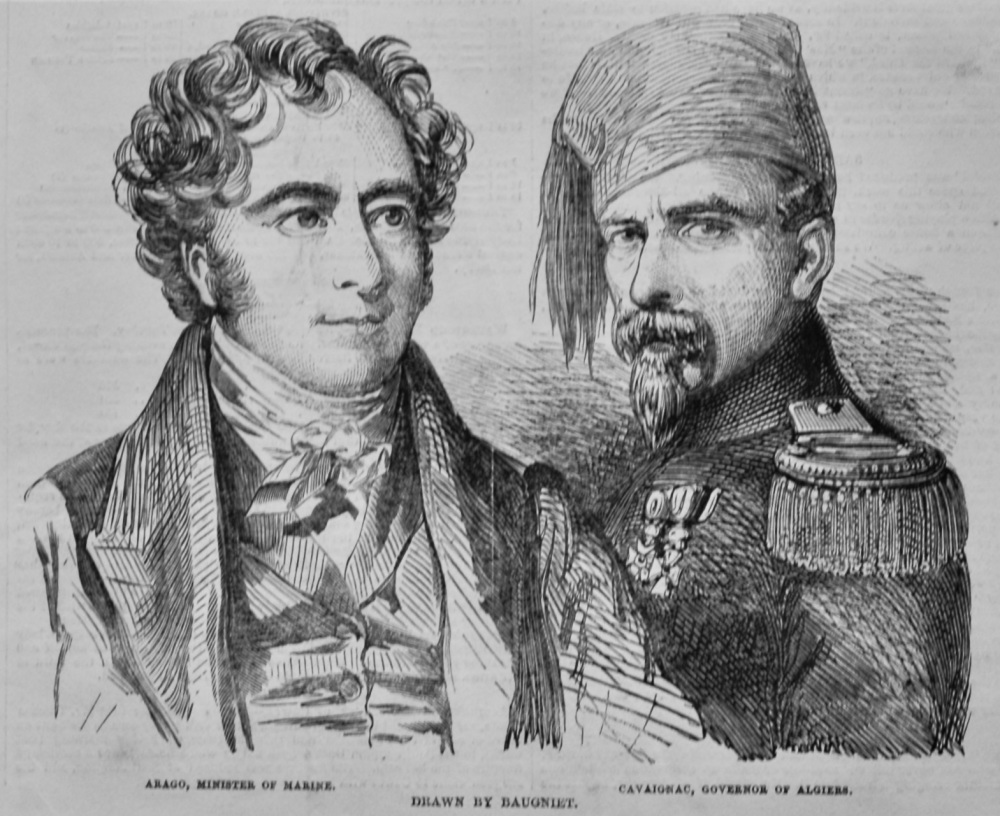 Arago, Minister of Marine.  &  Cavaignac, Minister of Algiers.  (French Revolution)  1848.