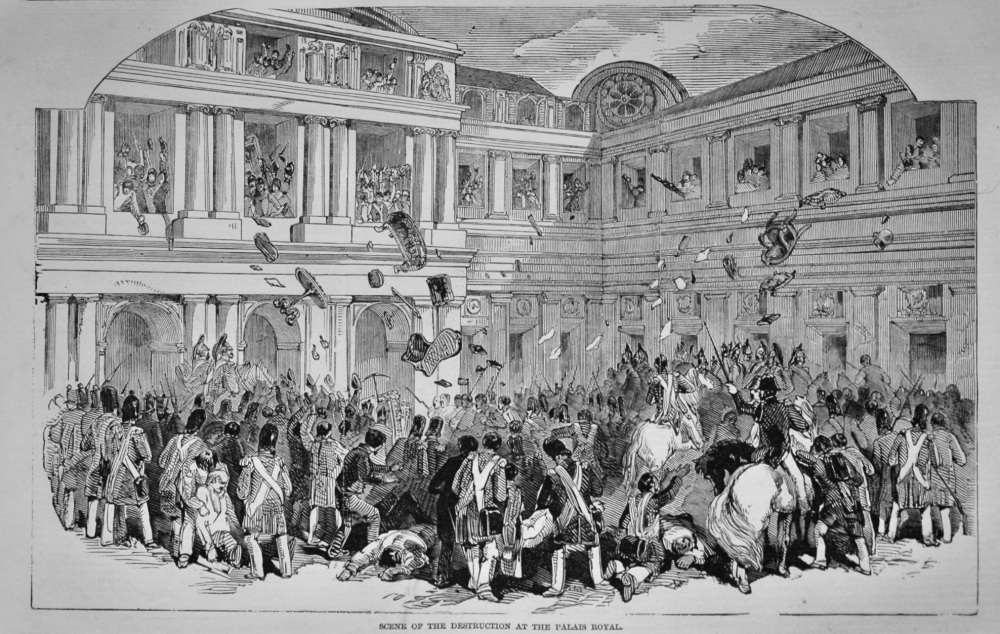 Scene of the Destruction at the Palais Royal.  1848.